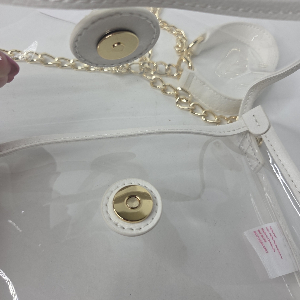 Lilly Pulitzer Amberlie Clear Crossbody Bag Chain Detail NEW - Picture 6 of 10